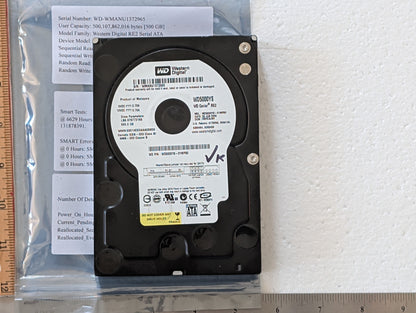 500GB Western Digital, WDC WD5000YS-01MPB0, (SMART FAIL)