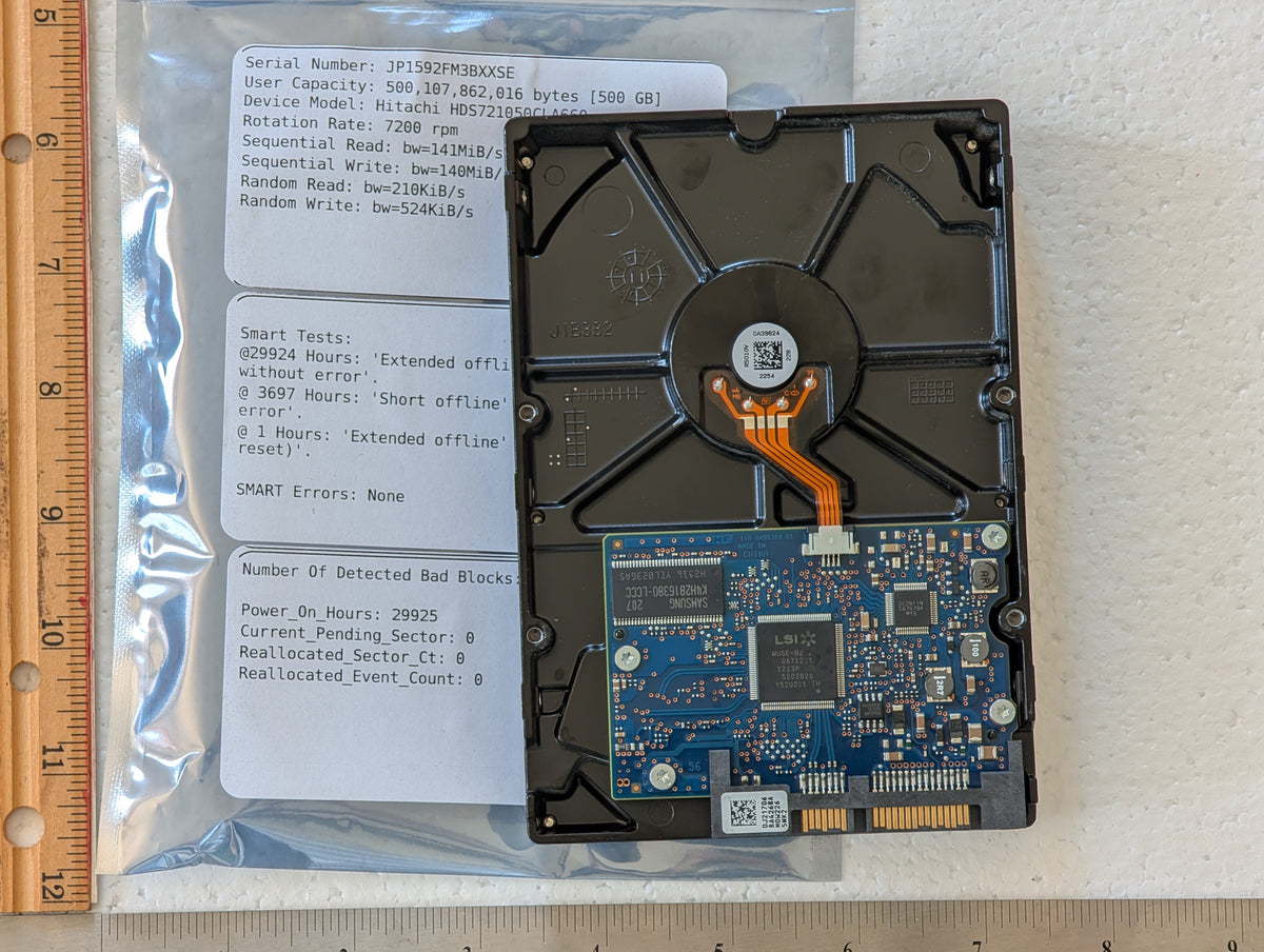 500GB HGST/Hitachi, Hitachi HDS721050CLA660, (29925 Powered On Hours)