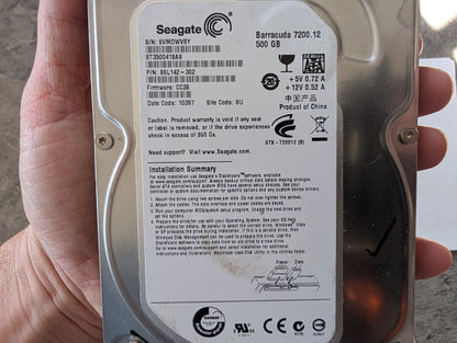 500GB Seagate, ST3500418AS, (29632 Powered On Hours)
