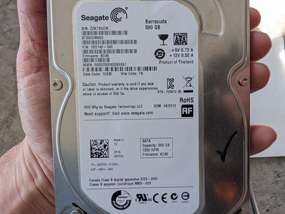 500GB Seagate, ST500DM002-1BD142, (37281 Powered On Hours)