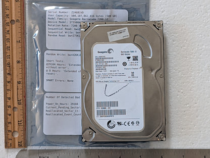 500GB Seagate, ST3500413AS, (29104 Powered On Hours)
