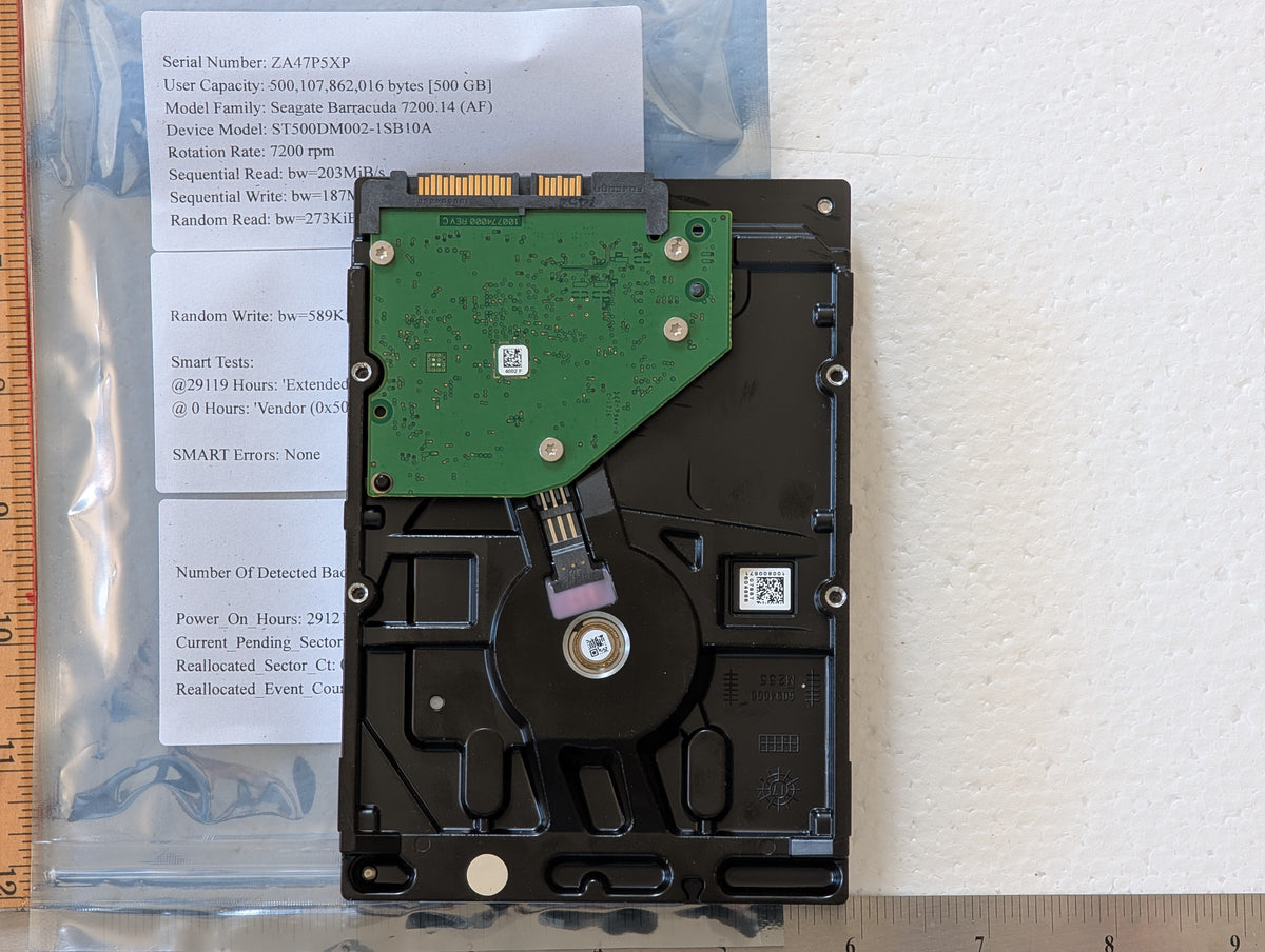 500GB Seagate, ST500DM002-1SB10A, (29121 Powered On Hours)