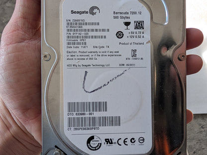 500GB Seagate, ST3500413AS, (29104 Powered On Hours)
