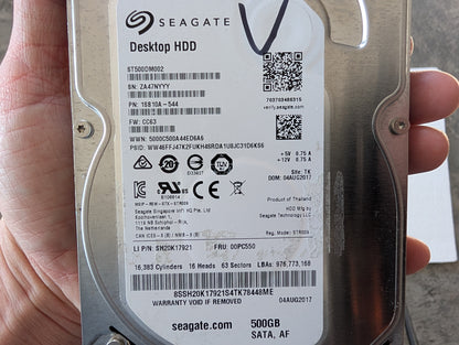 500GB Seagate, ST500DM002-1SB10A, (30527 Powered On Hours)