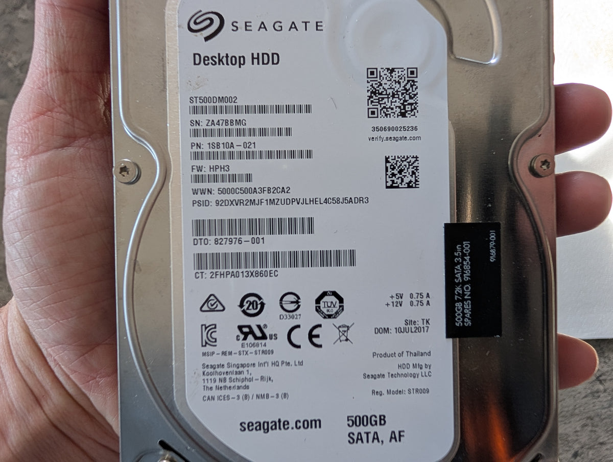500GB Seagate, ST500DM002-1SB10A, (46189 Powered On Hours)