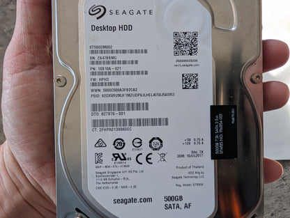 500GB Seagate, ST500DM002-1SB10A, (46189 Powered On Hours)