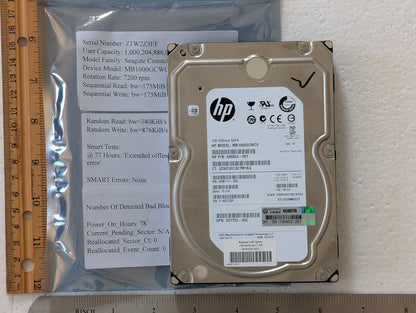 1TB Seagate, MB1000GCWCV, (78 Powered On Hours)