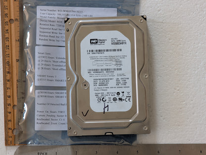 500GB Western Digital, WDC WD5003ABYX-18WERA0, (smart_error_count=5)