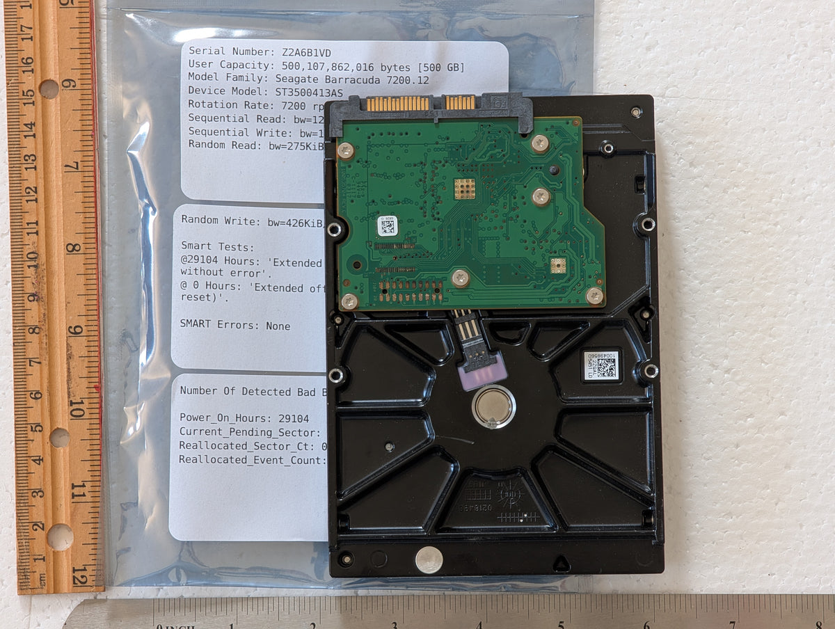 500GB Seagate, ST3500413AS, (29104 Powered On Hours)