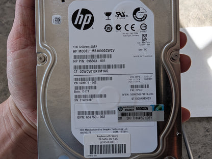 1TB Seagate, MB1000GCWCV, (78 Powered On Hours)