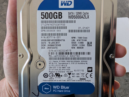 500GB Western Digital, WDC WD5000AZLX-60K2TA0, (75897 Powered On Hours)